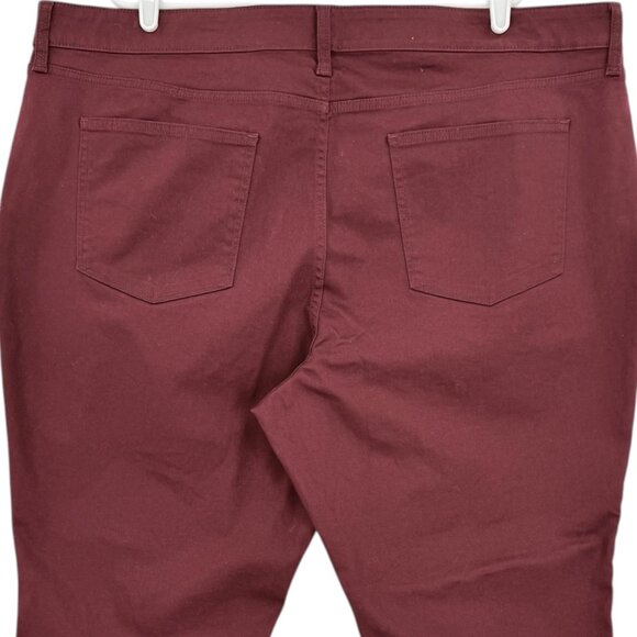St. Johns Bay Women's Stretch Straight Leg Mid-Rise Burgundy Pants Plus 24W NWT - Picture 4 of 11